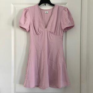 Aritzia Sunday Best Mini Pink Short Sleeve Dress 2
